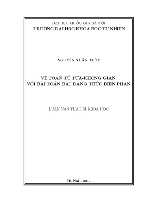 Luận văn thạc sĩ hus về toán tử tựa không giãn với bài toán bất đẳng thức biến phân