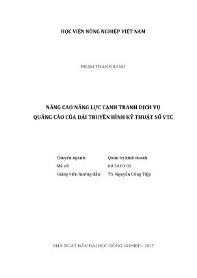 Luận văn thạc sĩ vnua nâng cao năng lực cạnh tranh dịch vụ quảng cáo của đài truyền hình kỹ thuật số vtc