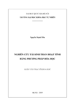 Luận văn thạc sĩ hus nghiên cứu tái sinh than hoạt tính bằng phương pháp hóa học