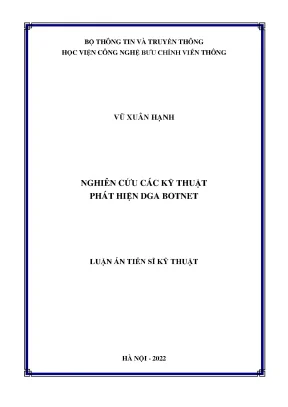 Luận án tiến sĩ nghiên cứu các kỹ thuật phát hiện dga botnet