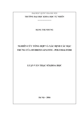 Luận văn thạc sĩ hus nghiên cứu tổng hợp và xác định các đặc trưng của hydroxyapatite polymaltose