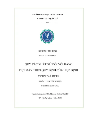 Quy tắc xuất xứ đối với hàng dệt may theo quy định của hiệp định cptpp và rcep