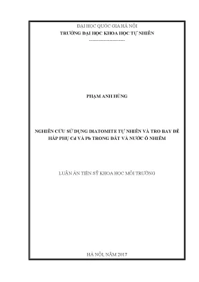 Luận án tiến sĩ hus nghiên cứu sử dụng diatomite tự nhiên và tro bay để hấp thụ cd và pb trong đất và nước ô nhiễm 624403