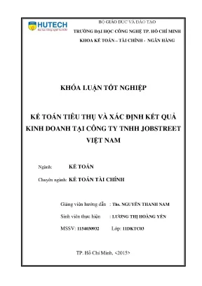 Luận văn thạc sĩ hay kế toán tiêu thụ và xác định kết quả kinh doanh tại công ty tnhh jobstreet việt nam