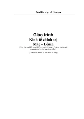 Giáo trình kinh tế chính trị mác lênin dành cho sv khối ngành không chuyên