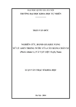 Luận văn thạc sĩ hus nghiên cứu đánh giá khả năng xử lý asen trong nước của cây ráng chân xi pteris vittata l và vật liệu fe2o3 nano