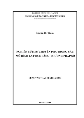 Luận văn thạc sĩ hus nghiên cứu sự chuyển pha trong các mô hình lattice bằng phương pháp số