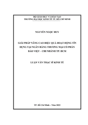 Giải pháp nâng cao hiệu quả hoạt động tín dụng tại ngân hàng tmcp bảo việt chi nhánh tp hcm