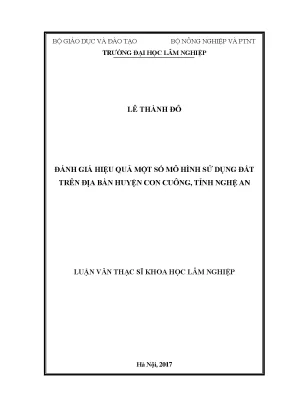 Luận văn thạc sĩ hay đánh giá hiệu quả một số mô hình sử dụng đất trên địa bàn huyện con cuông tỉnh nghệ an