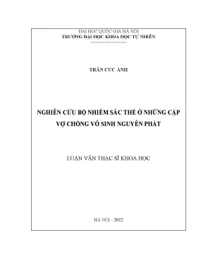 Luận văn thạc sĩ hus nghiên cứu bộ nhiễm sắc thể ở những cặp vợ chồng vô sinh nguyên phát