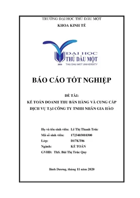Khóa luận tốt nghiệp kế toán doanh thu bán hàng và cung cấp dịch vụ tại công ty tnhh nhân gia hào