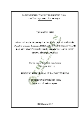 Luận văn thạc sĩ hay đánh giá hiện trạng quần thể loài chà vá chân nâu pygathrix nemaeus linnaeus 1771 tại khu vực đề xuất thành lập khu bảo tồn thiên nhiên động châu khe nước trong tỉnh quảng bình
