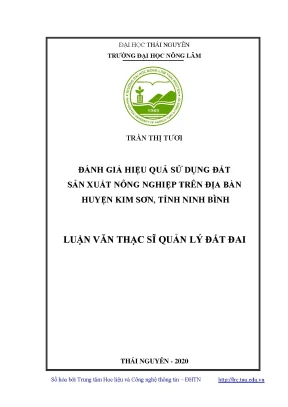 Luận văn thạc sĩ hay đánh giá hiệu quả sử dụng đất sản xuất nông nghiệp trên địa bàn huyện kim sơn tỉnh ninh bình