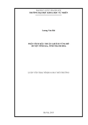 Luận văn thạc sĩ hus phân tích mâu thuẫn lợi ích vùng bờ huyện tĩnh gia tỉnh thanh hóa