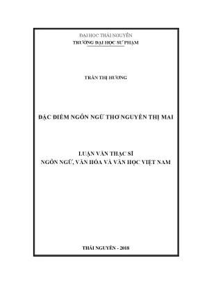 Luận văn thạc sĩ hay đặc điểm ngôn ngữ thơ nguyễn thị mai