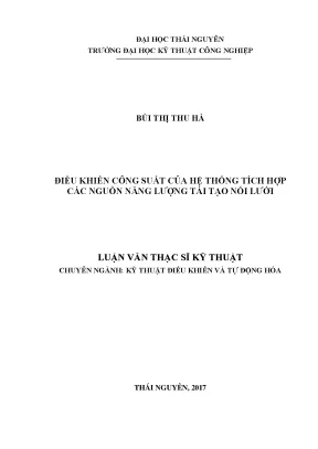 Luận văn thạc sĩ hay điều khiển công suất của hệ thống tích hợp các nguồn năng lượng tái tạo nối lưới