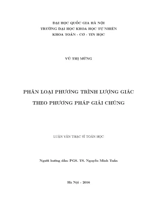 Luận văn thạc sĩ hus phân loại phương trình lượng giác theo phương pháp giải chúng002