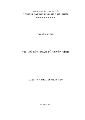 Luận văn thạc sĩ hus về phổ của toán tử tuyến tính