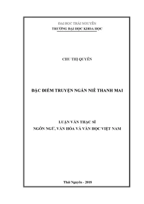 Luận văn thạc sĩ hay đặc điểm truyện ngắn niê thanh mai