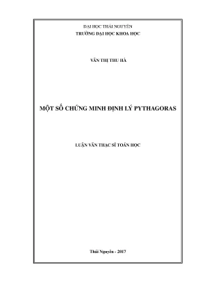 Luận văn thạc sĩ hay một số chứng minh định lý pythagoras