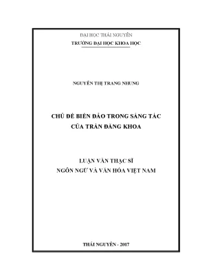 Luận văn thạc sĩ hay chủ đề biển đảo trong sáng tác của trần đăng khoa