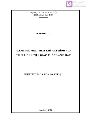 Luận văn thạc sĩ hus đánh giá phát thải khí nhà kính n₂o từ phương tiện giao thông xe máy