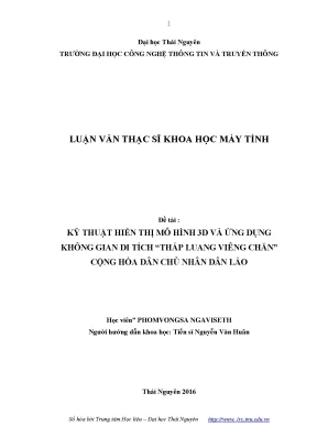 Luận văn thạc sĩ hay kỹ thuật hiển thị mô hình 3d và ứng dụng không gian di tích tháp luang viêng chăn cộng hòa dân chủ nhân dân lào