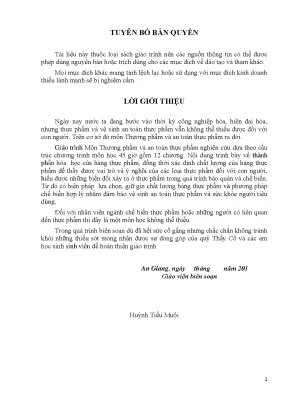 Giáo trình thương phẩm và an toàn thực phẩm