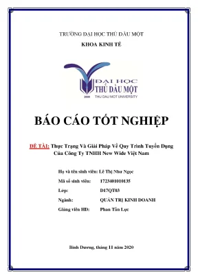 Khóa luận tốt nghiệp thực trạng và giải pháp trong quy trình tuyển dụng của công ty tnhh new wide việt nam