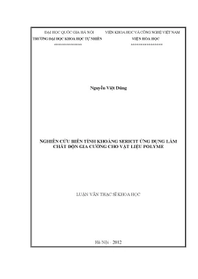 Luận văn thạc sĩ hus nghiên cứu biến tính khoáng sericit ứng dụng làm chất độn gia cường cho vật liệu polyme