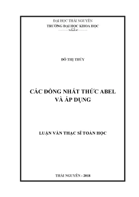 Luận văn thạc sĩ hay các đồng nhất thức abel và áp dụng