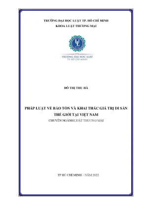Pháp luật về bảo tồn và khai thác giá trị di sản thế giới tại việt nam