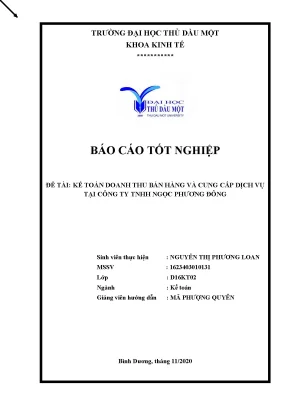 Khóa luận tốt nghiệp kế toán doanh thu và cung cấp dịch vụ tại công ty tnhh ngọc phương đông