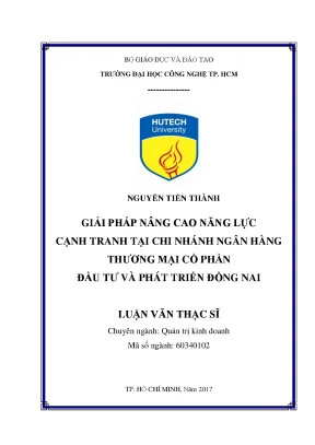 Luận văn thạc sĩ hay giải pháp nâng cao năng lực cạnh tranh tại chi nhánh ngân hàng thương mại cổ phần đầu tư và phát triển đồng nai
