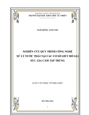 Luận văn thạc sĩ hus nghiên cứu quy trình công nghệ xử lý nước thải tại các cơ sở giết mổ gia súc gia cầm tập trung 60 44 41