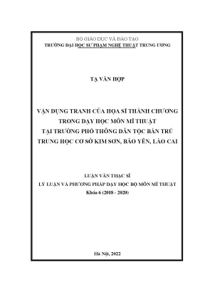 Vận dụng tranh của họa sĩ thành chương trong dạy học môn mĩ thuật