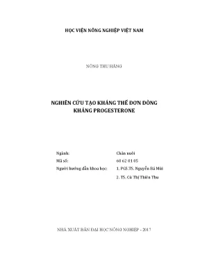 Luận văn thạc sĩ vnua nghiên cứu tạo kháng thể đơn dòng kháng progesterone