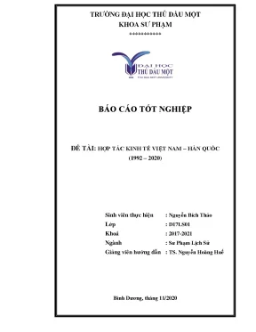 Khóa luận tốt nghiệp hợp tác kinh tế việt nam hàn quốc 1992 2020