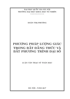 Luận văn thạc sĩ hus phương pháp lượng giác trong bất đẳng thức và bất phương trình đại số luận văn ths toán học 604601