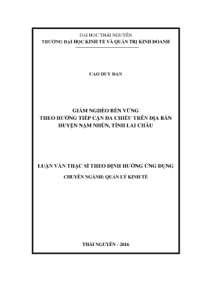 Luận văn thạc sĩ hay giảm nghèo bền vững theo hướng tiếp cận đa chiều trên địa bàn huyện nậm nhùn tỉnh lai châu