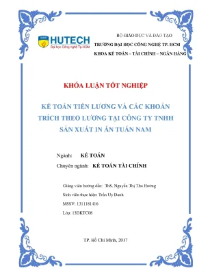Luận văn thạc sĩ hay kế toán tiền lương và các khoản trích theo lương tại công ty tnhh sản xuất in ấn tuấn nam