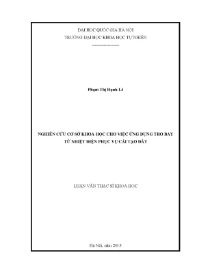 Luận văn thạc sĩ hus nghiên cứu cơ sở khoa học cho việc ứng dụng tro bay từ nhiệt điện phục vụ cải tạo đất