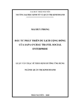 Luận văn thạc sĩ hay đầu tư phát triển du lịch cộng đồng của sapa ochau travel social enterprise