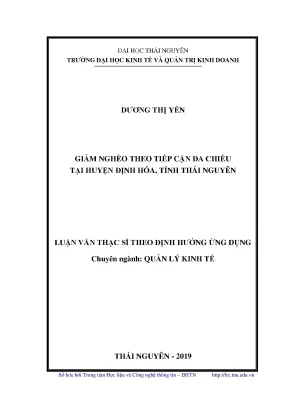 Luận văn thạc sĩ hay giảm nghèo tiếp cận đa chiều tại huyện định hóa tỉnh thái nguyên