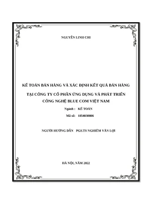 Luận văn kế toán bán hàng và xác định kết quả bán hàng