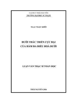 Luận văn thạc sĩ hay dưới thác triển cực đại của hàm đa điều hòa dưới