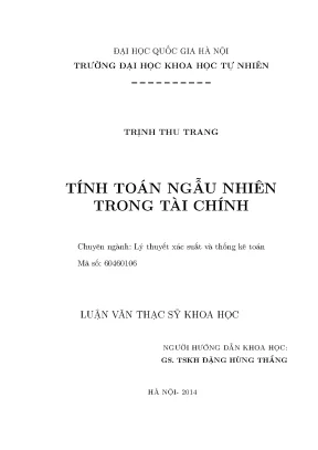 Luận văn thạc sĩ hus tính toán ngẫu nhiên trong tài chính