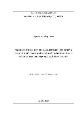 Luận văn thạc sĩ hus nghiên cứu diễn biến bồi lắng lòng hồ hòa bình và phân tích một số nguyên nhân gây bồi lắng làm cơ sở khoa học cho việc quản lý bền vững hồ