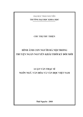 Luận văn thạc sĩ hay hình ảnh con người hà nội trong truyện ngắn nguyễn khải thời kỳ đổi mới