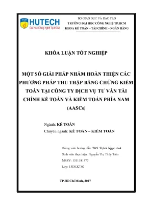 Luận văn thạc sĩ hay một số giải pháp nhằm hoàn thiện các phương pháp thu thập bằng chứng kiểm toán tại công ty dịch vụ tư vấn tài chính kế toán và kiểm toán phía nam aascs